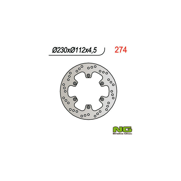 NG brake disc front APRILIA RX 50, YAMAHA DT 50R 97- (230x112x4.5)