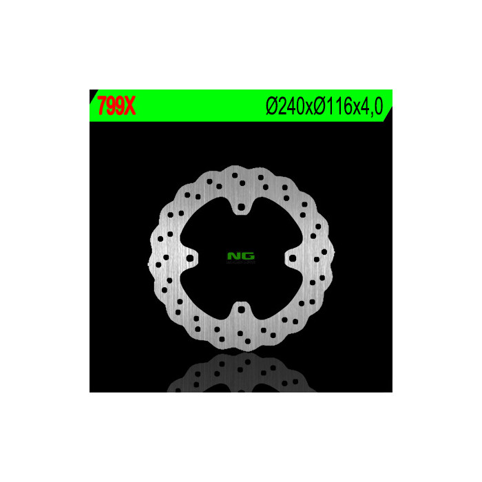 NG brake disc rear KAWASAKI KX / KXF (04-14) (240X116X4) WAVE