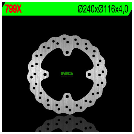 NG brake disc rear KAWASAKI KX / KXF (04-14) (240X116X4) WAVE