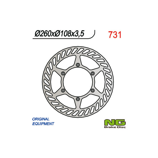 NG brake disc front GAS GAS ENDURO CROSS 125 / 200 / 250 / 300 / 400 / 450 / 515 (260x108x3.5)