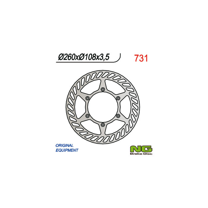 NG brake disc front GAS GAS ENDURO CROSS 125 / 200 / 250 / 300 / 400 / 450 / 515 (260x108x3.5)