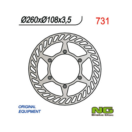 NG brake disc front GAS GAS ENDURO CROSS 125 / 200 / 250 / 300 / 400 / 450 / 515 (260x108x3.5)