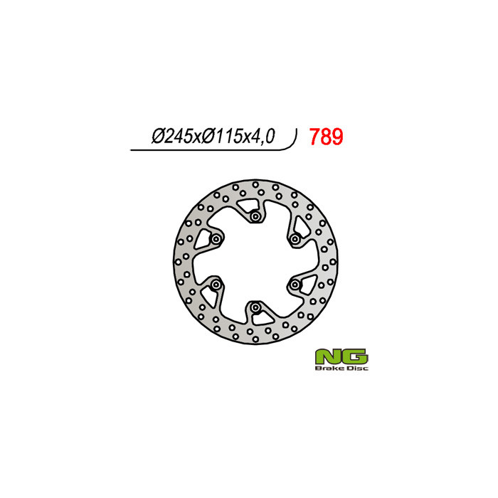 NG brake disc rear YAMAHA YZ 125 / 250 (02-18) YZF / WRF (02-18) SUZUKI RM 125 / 250 '88-'12 (245X115X4)(6X6,5mm)