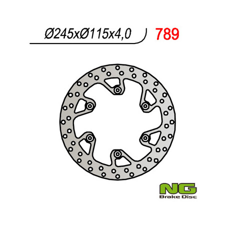 NG stabdžių diskas galas YAMAHA YZ 125 / 250 (02-18) YZF / WRF (02-18) SUZUKI RM 125 / 250 '88-'12 (245X115X4)(6X6,5mm)