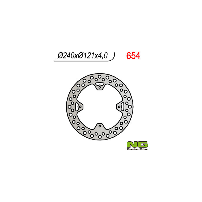 NG brake disc rear HONDA CR 125 / 250 '02-07, CRF 250 / 450R '04-'21 (240X121,5X4)