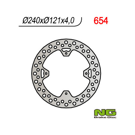 NG stabdžių diskas galas HONDA CR 125 / 250 '02-07, CRF 250 / 450R '04-'21 (240X121,5X4)