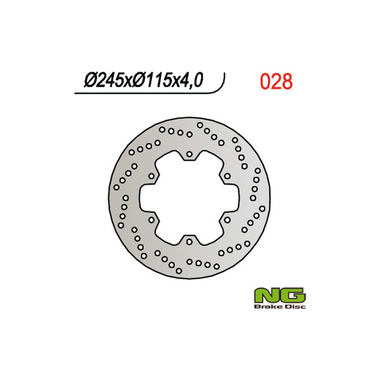 NG brake disc rear DUCATI ST2 '97-'04, ST4 '03-06, MONSTER 620 '01-06, YAMAHA MAJESTY 250 '96-'08 (245X115X4mm) (6X8,5mm)