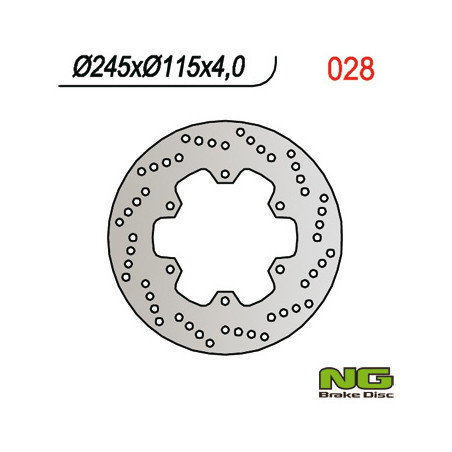 NG brake disc rear DUCATI ST2 '97-'04, ST4 '03-06, MONSTER 620 '01-06, YAMAHA MAJESTY 250 '96-'08 (245X115X4mm) (6X8,5mm)