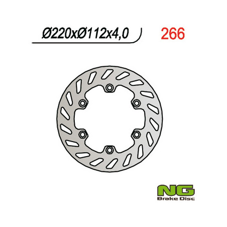NG brake disc rear HUSQVARNA CR / WR 250 (94-99), TE 350 (84-96), TC / TE 610 (91-99) (220X112X4) 6 holes