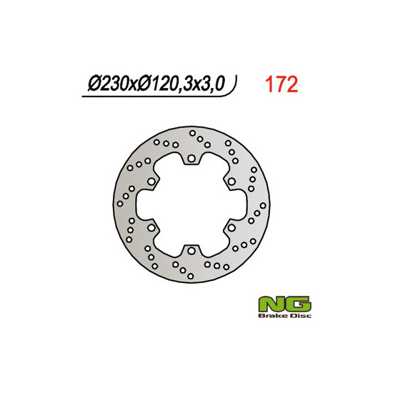 NG brake disc front KAWASAKI KMX 125 (86-03) (230X120X4) 6 holes diameter 10.5