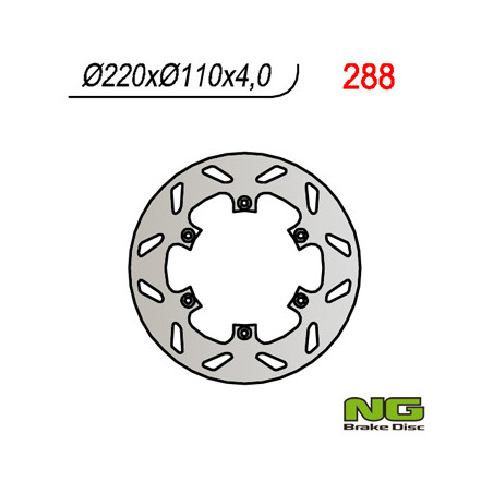 NG brake disc rear APRILIA RS 125`92-96, RX 125`89-00, PEGASO 125`89-99, VOR 400-530`98-02 (220X110X4)
