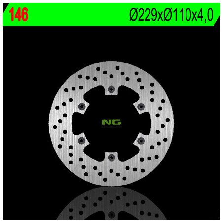 NG brake disc rear CAGIVA MITO 125 '90-'10, RAPTOR PLANET, SUPERCITY 125 (229X110X4) (6X6,5mm)