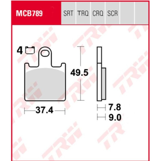 TRW LUCAS brake pads KH417 SINTER RACING PERFORMANCE KAWASAKI ZX6R 07-16, Z 750 11-14, front (replaced MCB789SRQ)
