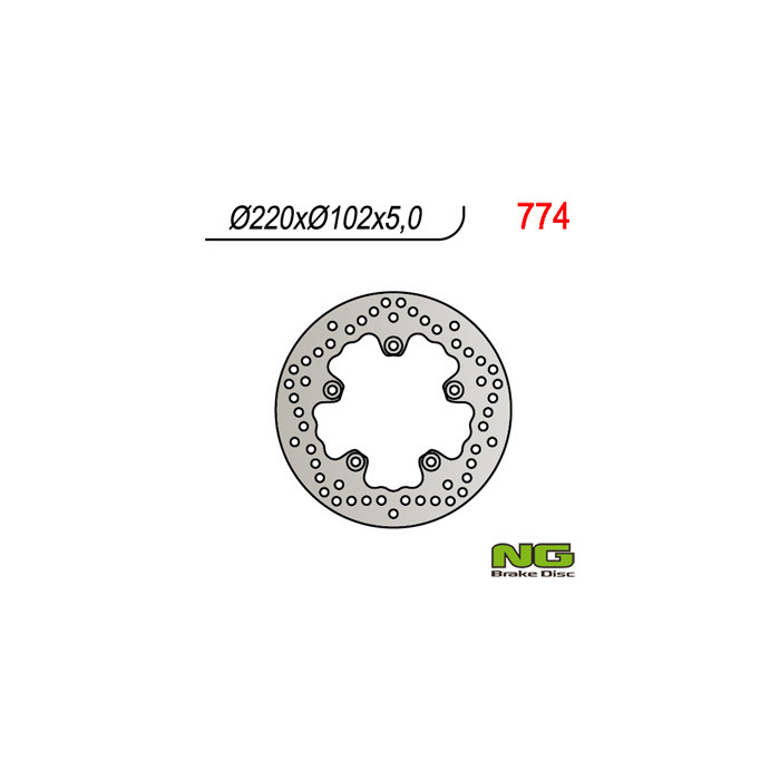NG brake disc rear APRILIA RS 125 / RSV 1000 (220X102X5) - replaced by NG1341