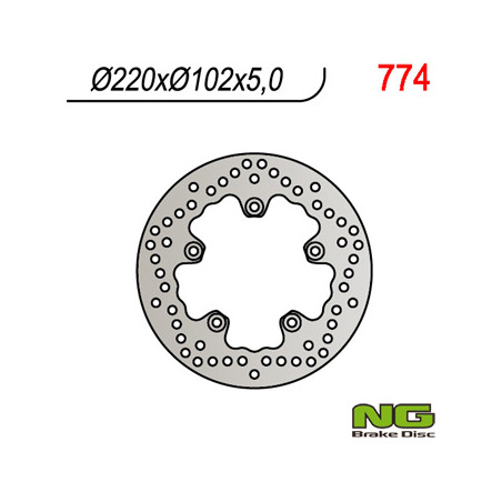 NG brake disc rear APRILIA RS 125 / RSV 1000 (220X102X5) - replaced by NG1341