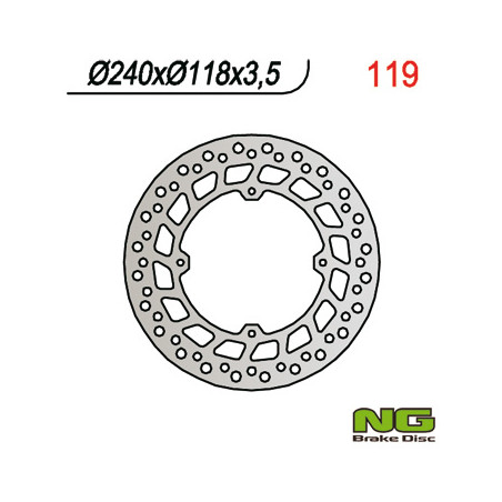 NG stabdžių diskas priekis HONDA CRM 125, XLR 125, XR 250 / 600 (240x118x3,5)