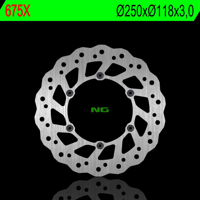 NG brake disc front SUZUKI RM / RMZ 250 / DRZ, YAMAHA YZ / YZF / WR 02-19 (250X118X3) (6X6,5mm) WAVE - replaced NG854