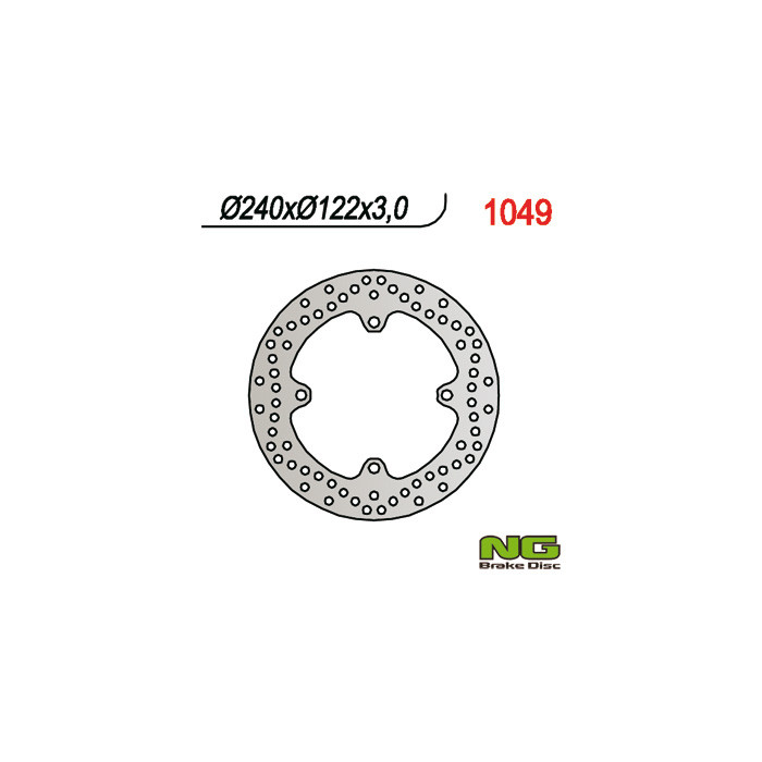 NG staff disks galas SUZUKI RMZ 450 '05-'20, HONDA CR 125 '98-'99, CR 250 '97-'01, RMZ 250 '07-'20 (240X122X4)(4X10.5mm)