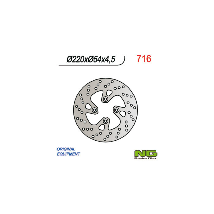 NG brake disc front YAMAHA MAJESTY 125 98-09, MBK 125 / 150 / 180 (220X54X4,5) (4X8,5mm)