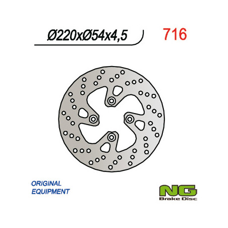 NG brake disc front YAMAHA MAJESTY 125 98-09, MBK 125 / 150 / 180 (220X54X4,5) (4X8,5mm)