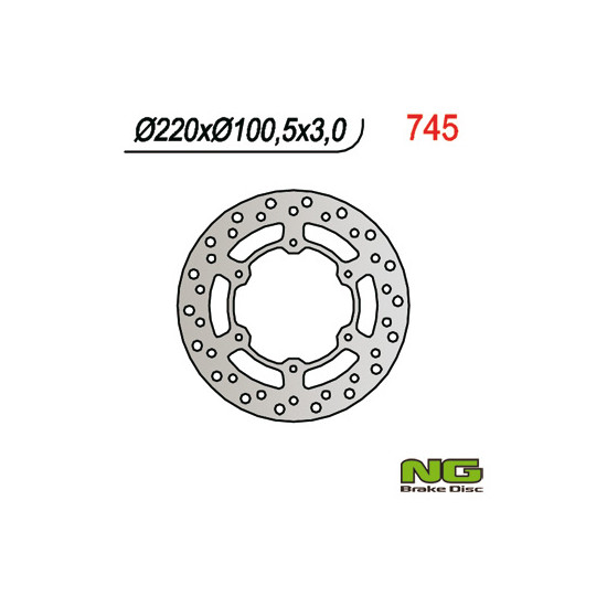NG brake disc front YAMAHA YZ 80 / 85 '93-'16 SUZUKI RM 85 '05-'16 (220X100X3)