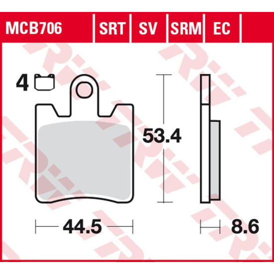 TRW LUCAS ZF brake pads KH283 SINTER ROAD / TRACK TRIUMPH TROPHY 1200 '13-'17, YAMAHA FJR 1300 '06-, XV 1900 MIDNIGHT ST