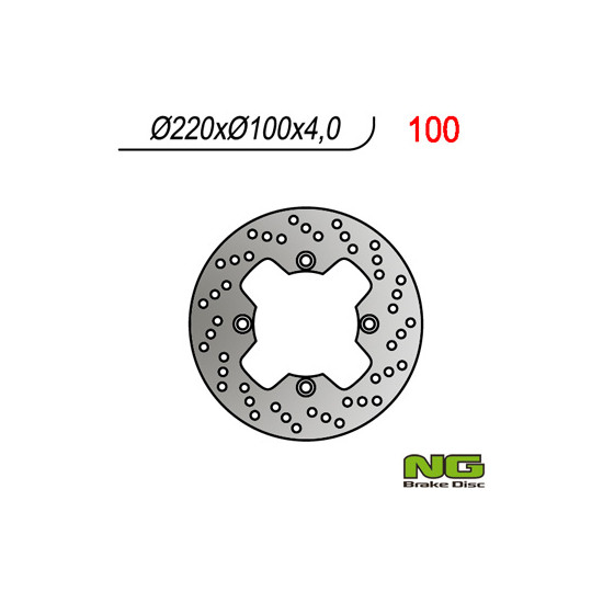 NG brake disc rear KAWASAKI ZX 6R '98-'07, ZX10R, ER6F / N, KLE 650VERSYS 07-14 (220X100X4,0mm) (4X10,5mm)