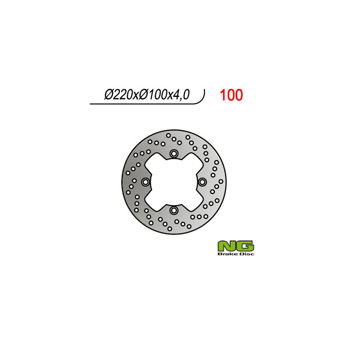 NG brake disc rear KAWASAKI ZX 6R '98-'07, ZX10R, ER6F / N, KLE 650VERSYS 07-14 (220X100X4,0mm) (4X10,5mm)