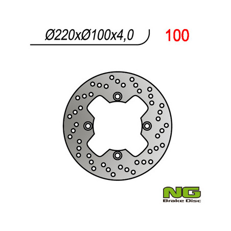 NG stabdžių diskas galas KAWASAKI ZX 6R '98-'07, ZX10R, ER6F / N, KLE 650VERSYS 07-14 (220X100X4,0mm) (4X10,5mm)