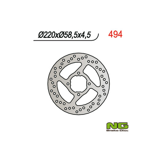 NG brake disc rear YAMAHA YFS 200 BLASTER '88-'07, KODIAK 400 / 450, RAPTOR 660 '01'-05, BANSHEE (220x58x4) (4X8,5mm)