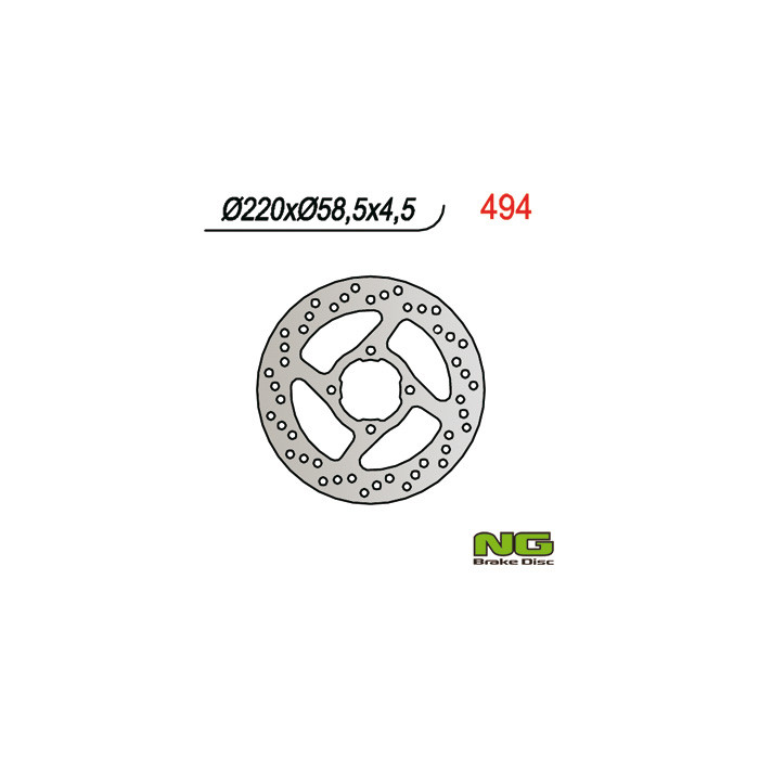 NG brake disc rear YAMAHA YFS 200 BLASTER '88-'07, KODIAK 400 / 450, RAPTOR 660 '01'-05, BANSHEE (220x58x4) (4X8,5mm)