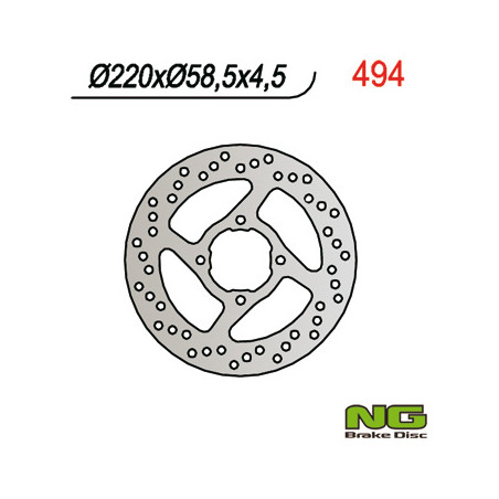 NG brake disc rear YAMAHA YFS 200 BLASTER '88-'07, KODIAK 400 / 450, RAPTOR 660 '01'-05, BANSHEE (220x58x4) (4X8,5mm)