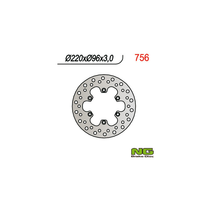 NG brake disc front KAWASAKI KX 80 '84-'00, KX 85 '01-16, KX 100 '06-16 (220X96X3)