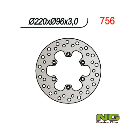 NG brake disc front KAWASAKI KX 80 '84-'00, KX 85 '01-16, KX 100 '06-16 (220X96X3)
