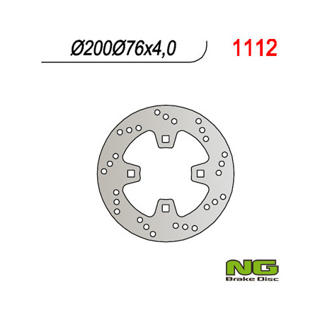 NG stabdžių diskas galas KTM QUAD 450 / 505 / 525 (200x76x4)