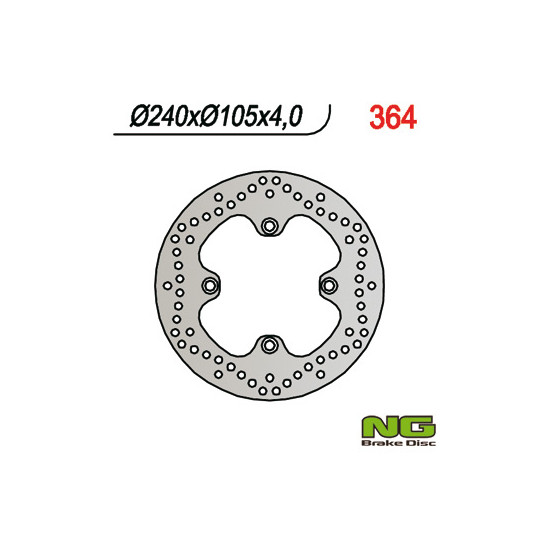 NG brake disc front HONDA PHANTEON 125 / 250, FORESIGHT 250, rear XRV 650 AFRICA TWIN (240X105X4) (4X10,5mm)