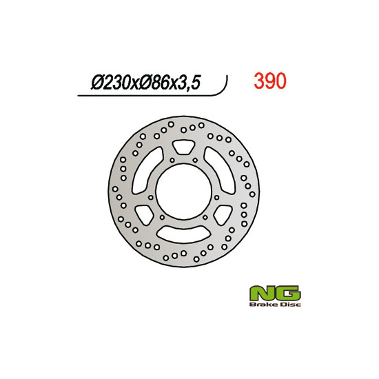 NG brake disc front YAMAHA DT 125R, TT 350 / 600 (230X86X3,5) (6X6,5mm)