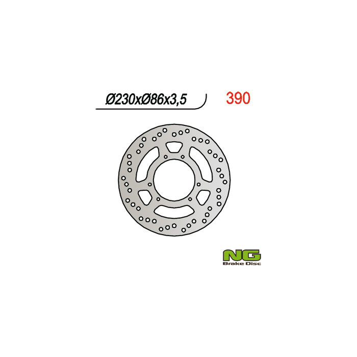 NG brake disc front YAMAHA DT 125R, TT 350 / 600 (230X86X3,5) (6X6,5mm)