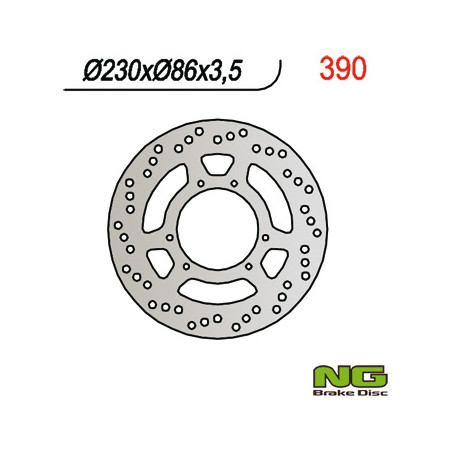 NG stabdžių diskas priekis YAMAHA DT 125R, TT 350 / 600 (230X86X3,5) (6X6,5mm)