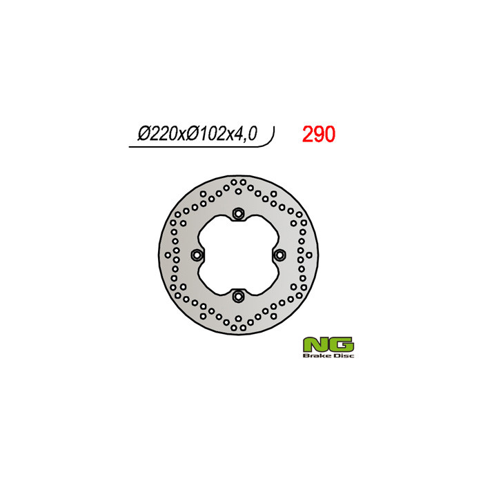 NG brake disc rear APRILIA RS 50 (99-05), TUONO 50`03-07 (220X102X4) (5X8,5mm)