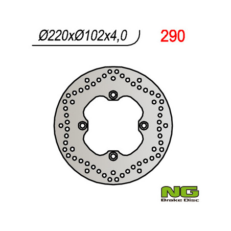 NG brake disc rear APRILIA RS 50 (99-05), TUONO 50`03-07 (220X102X4) (5X8,5mm)
