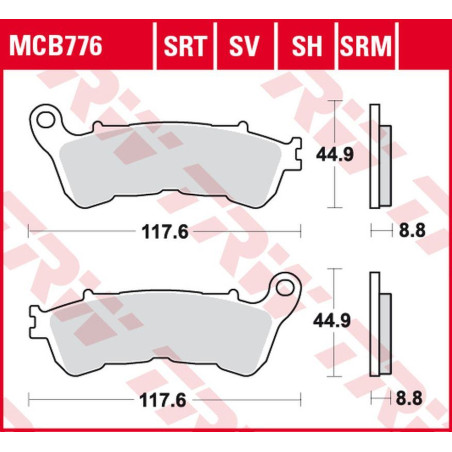 TRW LUCAS ZF brake pads KH388 SINTER ROAD / TRACK HONDA CBF 500 '04-'08, CB 600 HORNET '07-'15, CBF 600 '04-'13, VT 750