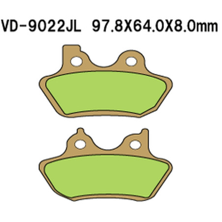 VESRAH brake pads KH400 Metallic sinter (gold color) HARLEY DAVIDSON (MADE IN JAPAN)
