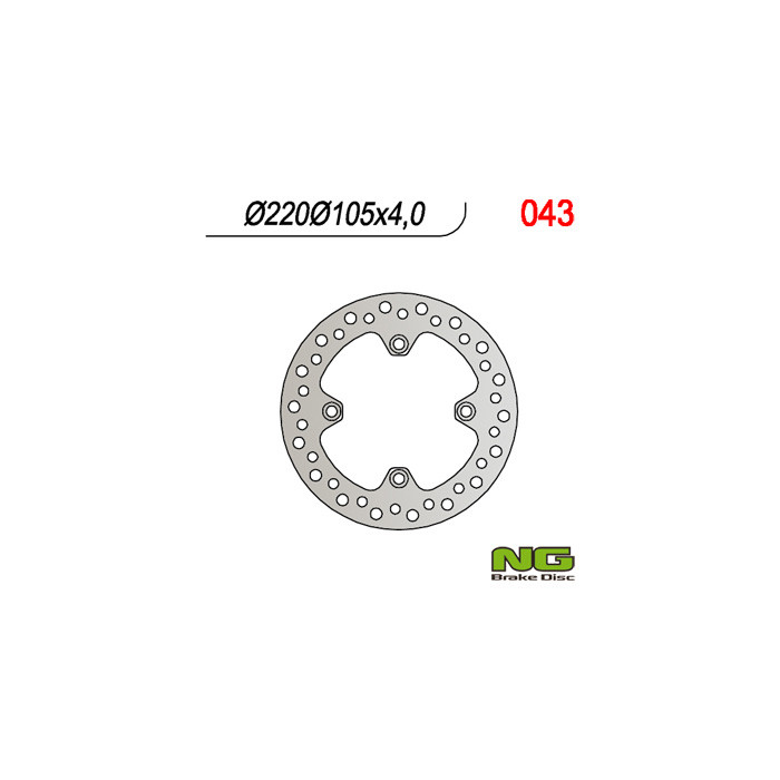 NG brake disc rear HONDA XL 125V VARADERO '01-'13, XR 400 '95-05, XR 250 '91-04, CBR 125 R '03-'17, CRF 230 '07-12, SUZUKI