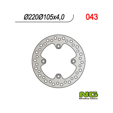 NG brake disc rear HONDA XL 125V VARADERO '01-'13, XR 400 '95-05, XR 250 '91-04, CBR 125 R '03-'17, CRF 230 '07-12, SUZUKI