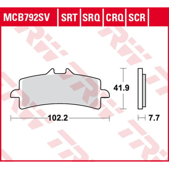 TRW LUCAS ZF brake pads KH447 SINTER RACING / TRACK DUCATI V4 1000 PANIGALE '19-, MONSTER 1200 '16-, MULTISTRADA 1260 '1