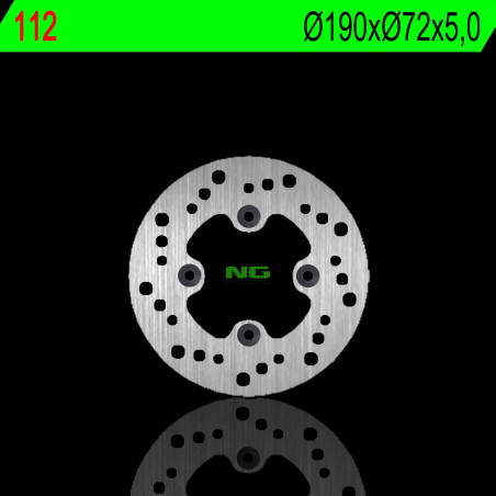 NG brake disc front HONDA HELIX 250 '95-'99 (190X72X5mm) (4 holes 10.5mm)