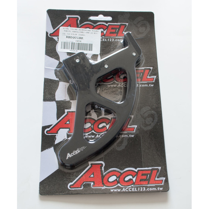 ACCEL galinio stabdžių disko aliumininė apsauga KTM SX / SXF '04-'18, EXC / EXCF '04-'19 HUSQVARNA spalva juoda
