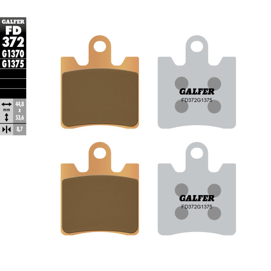 GALFER brake pads KH423 / 4 Metalic sinter (gold color) SPORT YAMAHA FJR 1300 '06-, XVS 1900 '13-
