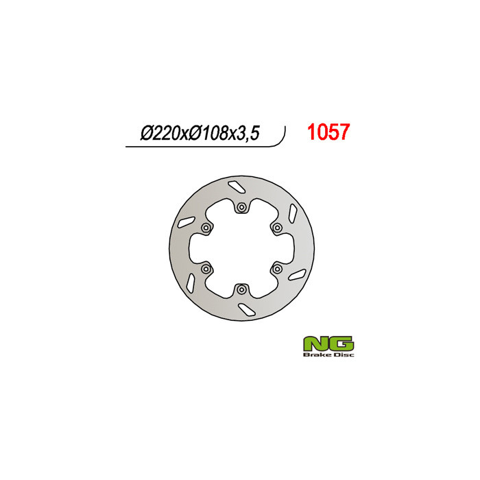 NG brake disc rear GAS GAS 125 / 250 / 300 / 450 '94-'20 (220X108X3,5) (6X6,5mm)